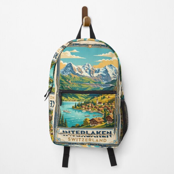 Item preview, Interlaken Switzerland Vintage Travel Poster designed and sold by Bomax121.
