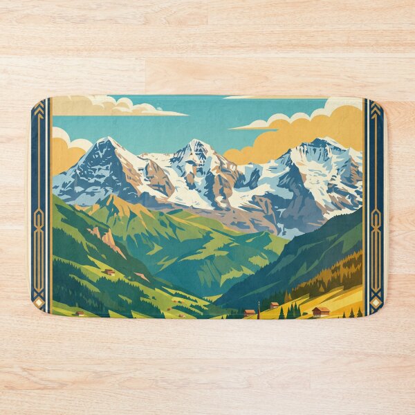 Item preview, Interlaken Switzerland Vintage Travel Poster designed and sold by Bomax121.