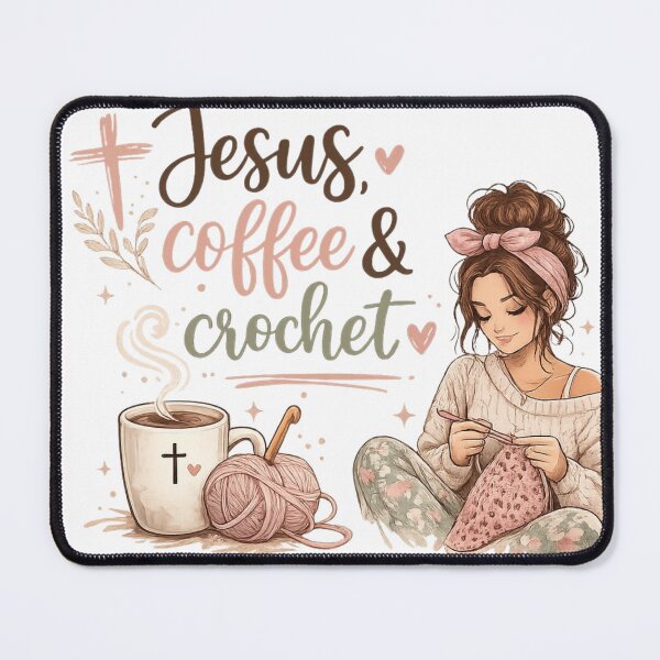 Item preview, Jesus, Crochet, And Coffee Love designed and sold by Jas-Mine Croche & More LLC.