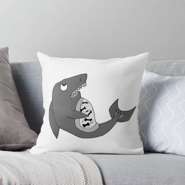 Item preview, Funny Bowties in My Stomach Sticker | Cute Nervous Shark Cartoon designed and sold by MyxaART.
