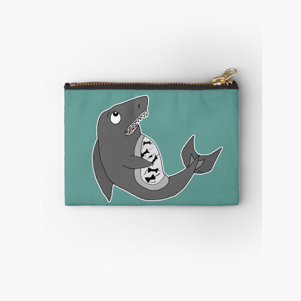 Item preview, Funny Bowties in My Stomach Sticker | Cute Nervous Shark Cartoon designed and sold by MyxaART.