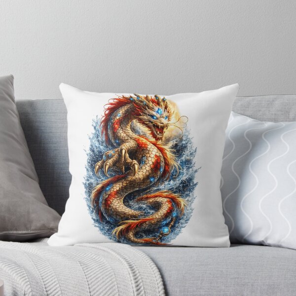 Item preview, Crystal Guardian Dragon – Japanese Koi Dragon Fantasy Art | Blue Crystal Eastern Dragon | Premium Back Print T-Shirt designed and sold by TravelJH.