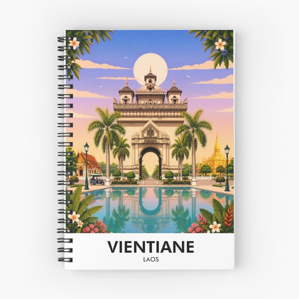 Item preview, Vientiane Retro Travel Print designed and sold by HomeLivingCo.