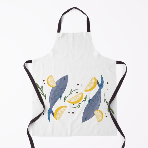 Item preview, Fish & Lemon | Mediterranean Food Illustration designed and sold by Mammoths.