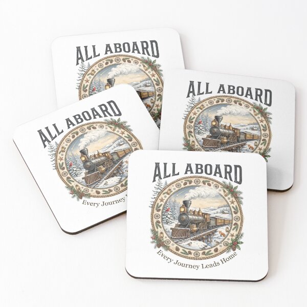 Item preview, All Aboard Vintage Christmas Steam Train Illustration – Every Journey Leads Home designed and sold by Roy & Tiffany.