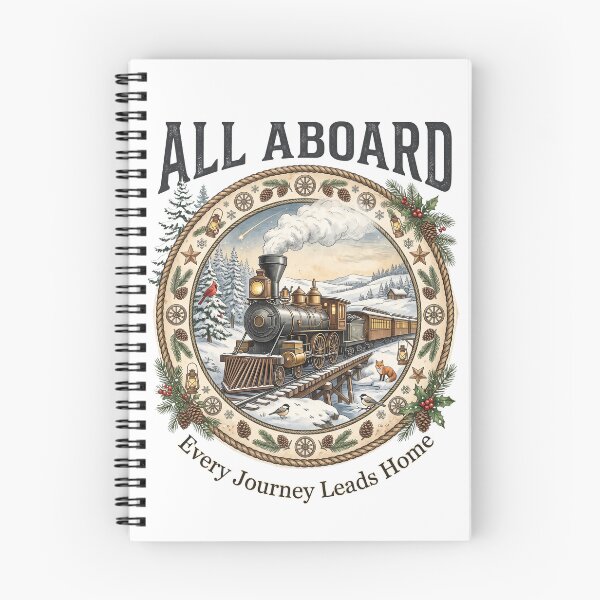 Item preview, All Aboard Vintage Christmas Steam Train Illustration – Every Journey Leads Home designed and sold by Roy & Tiffany.