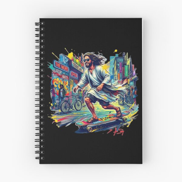 Item preview, Jesus Skateboarding - Funny Christian Skateboarding Humor Sarcastic Jesus Skating Longboard designed and sold by Sloyar.