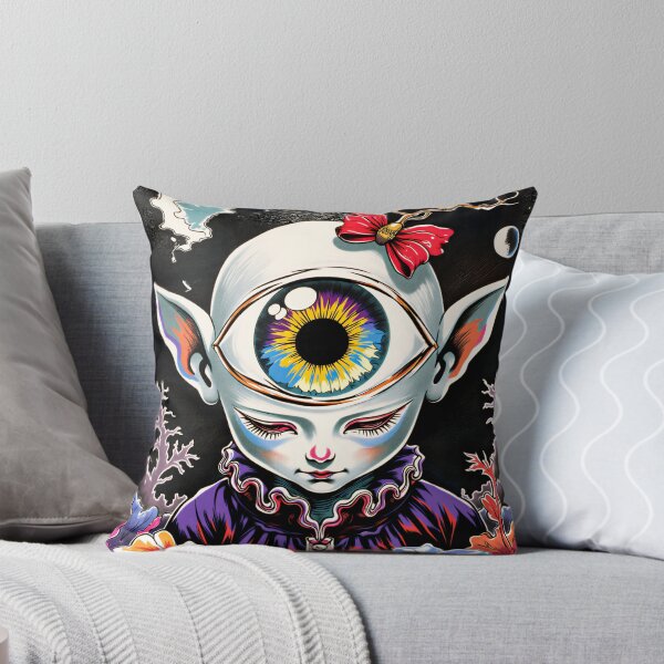 Item preview, Creepy Cute Elf Boy Portrait with Giant Forehead Eye | Gothic Grunge Horror Art designed and sold by QQQueen.