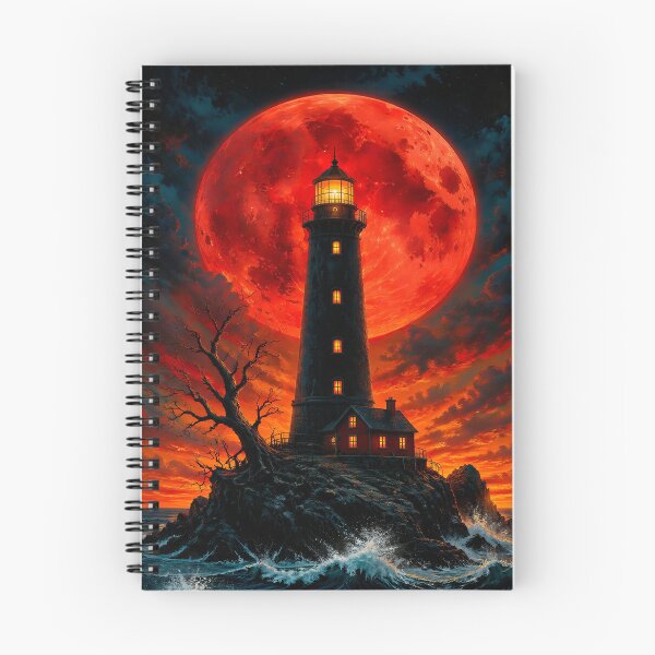 Item preview, Lighthouse with a huge red moon designed and sold by paulrommer.