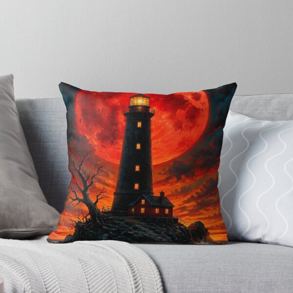 Item preview, Lighthouse with a huge red moon designed and sold by paulrommer.