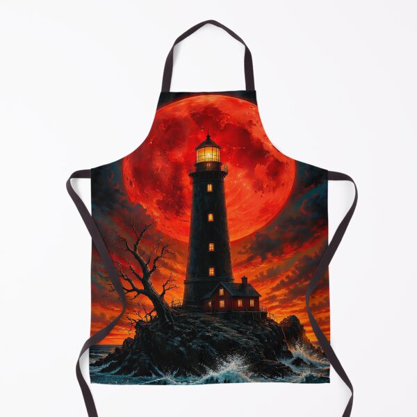 Item preview, Lighthouse with a huge red moon designed and sold by paulrommer.