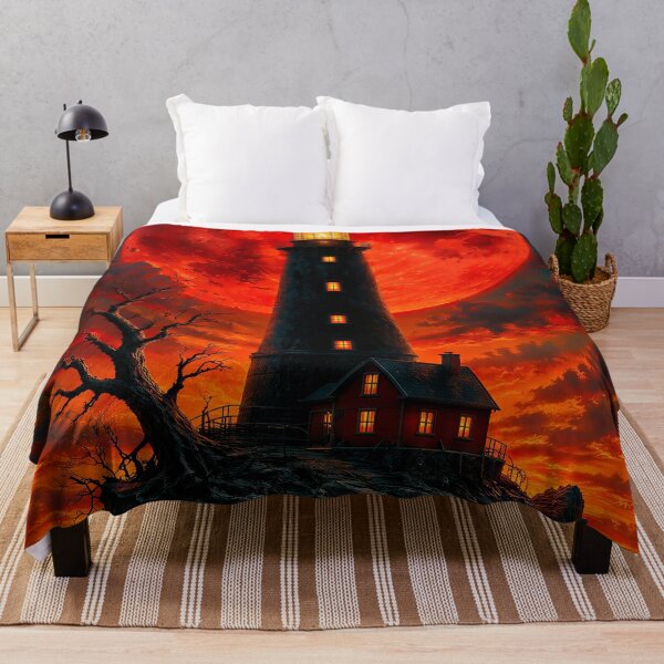 Item preview, Lighthouse with a huge red moon designed and sold by paulrommer.