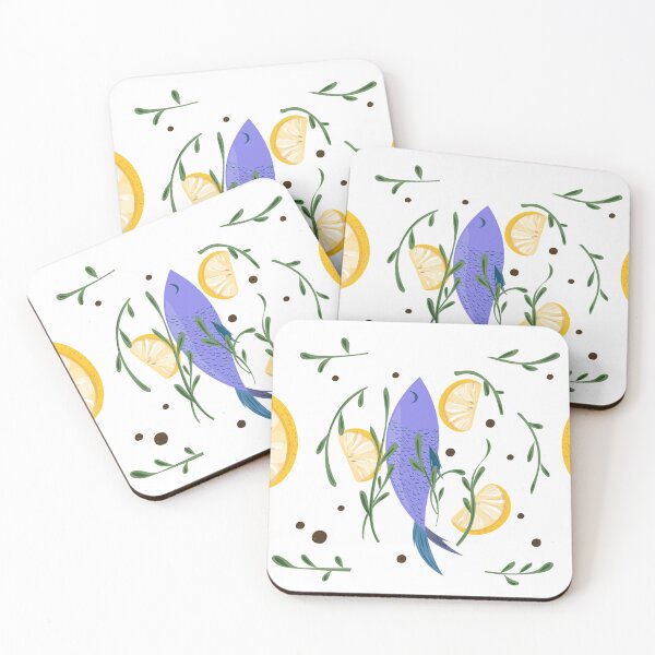 Item preview, Mediterranean Fish & Lemon | Elegant Kitchen Art designed and sold by Mammoths.