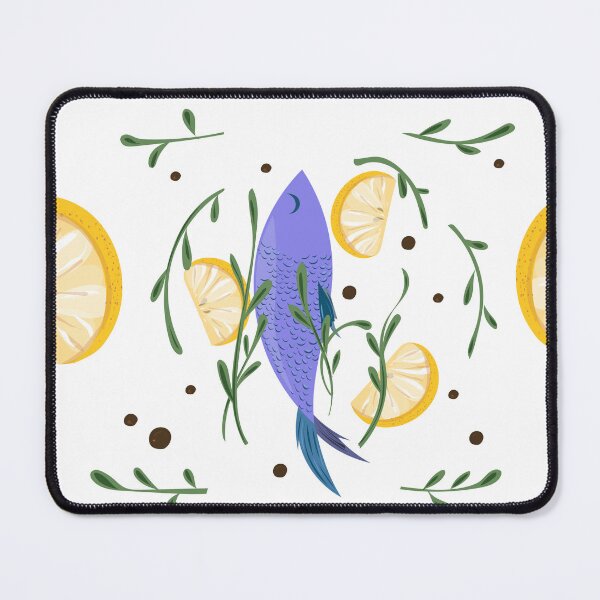 Item preview, Mediterranean Fish & Lemon | Elegant Kitchen Art designed and sold by Mammoths.