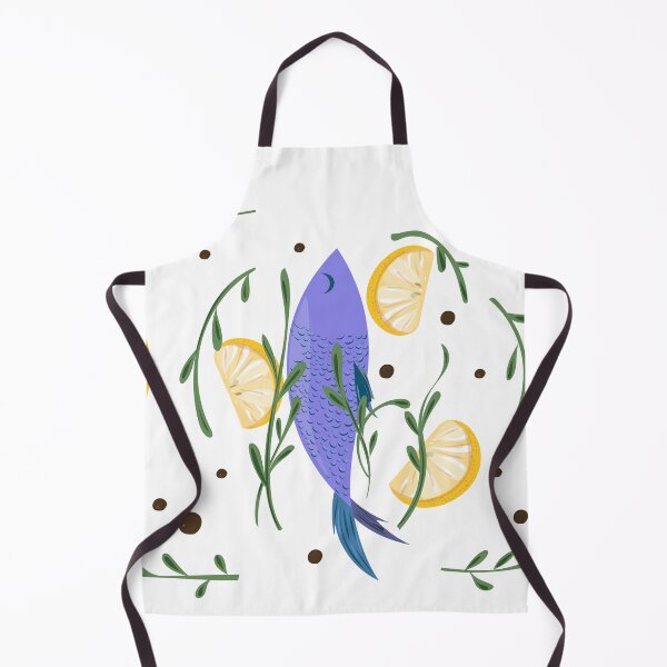 Item preview, Mediterranean Fish & Lemon | Elegant Kitchen Art designed and sold by Mammoths.