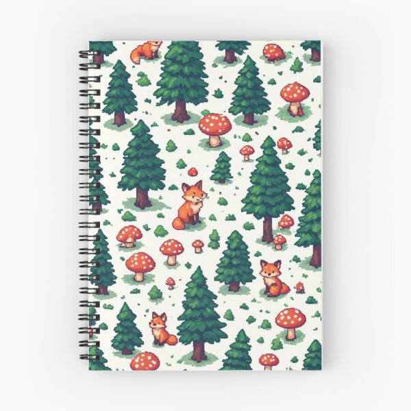 Item preview, Cozy Pixel Art Forest - Cute Fox & Mushroom Pattern designed and sold by thepixelcloset.