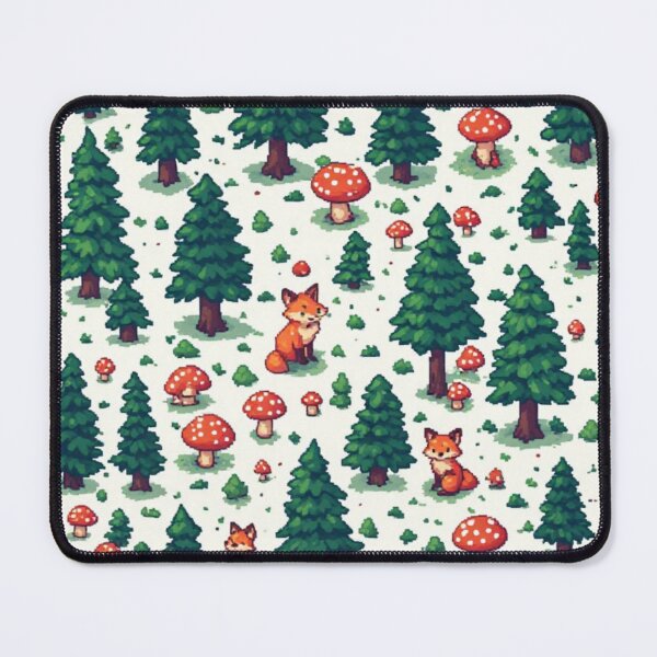 Item preview, Cozy Pixel Art Forest - Cute Fox & Mushroom Pattern designed and sold by thepixelcloset.