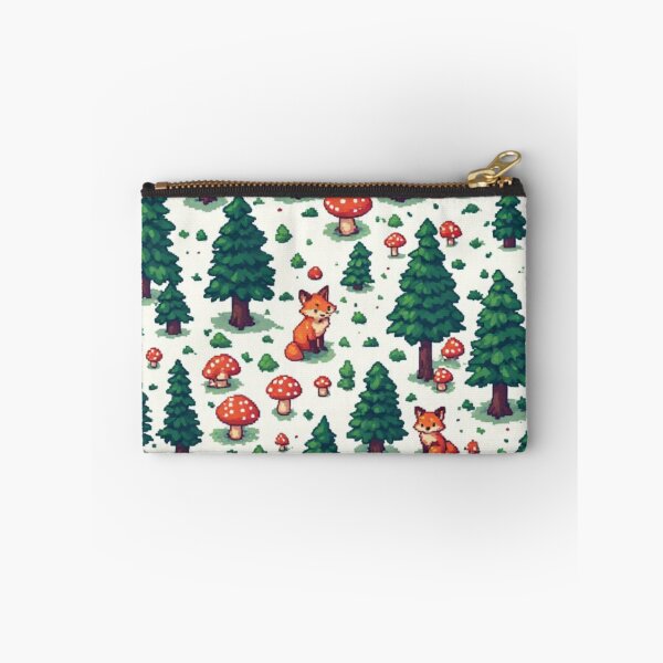 Item preview, Cozy Pixel Art Forest - Cute Fox & Mushroom Pattern designed and sold by thepixelcloset.