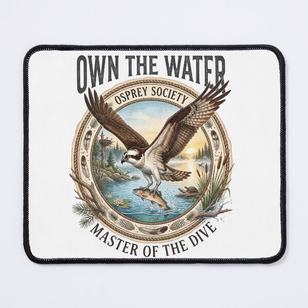 Item preview, Osprey Society – Own The Water Vintage Wildlife Fishing Bird Illustration designed and sold by Roy & Tiffany.