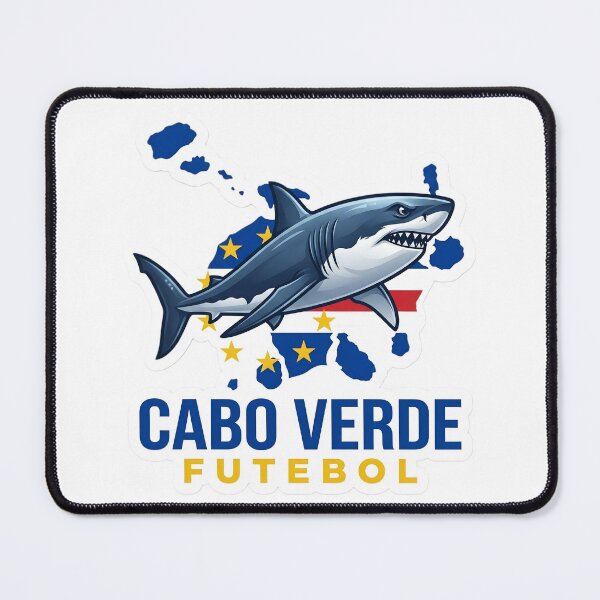Item preview, Cabo Verde Futebol Shark Sticker | Cape Verde Flag Soccer Fan | Great White Shark Football Design | Cabo Verde Pride Gift designed and sold by Bhaskar Digital Art.