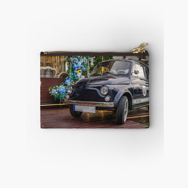 Item preview, Black Fiat 500 at Elegant Venue — Vintage Car Print designed and sold by Rabee Khalil Photography.