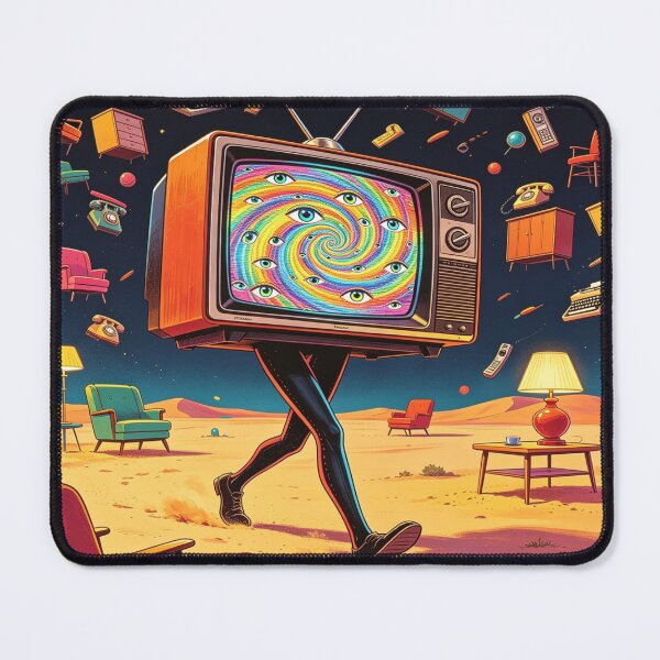 Item preview, Trippy Walking Vintage TV - Surreal Mid-Century Desert Art designed and sold by Chaos world.