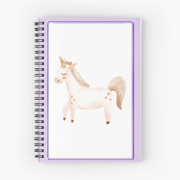 Item preview, Cute Unicorn in Soft Gold Browns in Purple Frame designed and sold by TeeGeeTees.