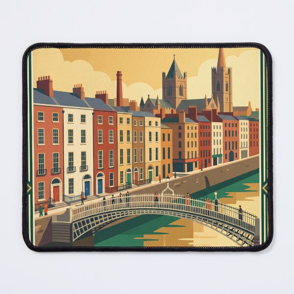 Item preview, Dublin Ireland Vintage Travel Poster designed and sold by Bomax121.