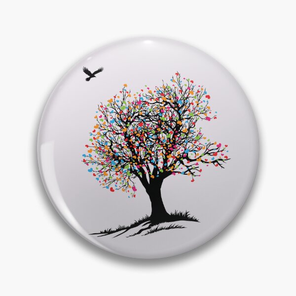 Item preview, The Heart Tree - Whimsical Hawk & Colorful Nature Art designed and sold by ArthousePromos.