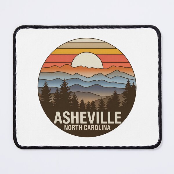 Item preview, Asheville North Carolina: Colorful Mountain Sunset Badge designed and sold by CircinusStore.