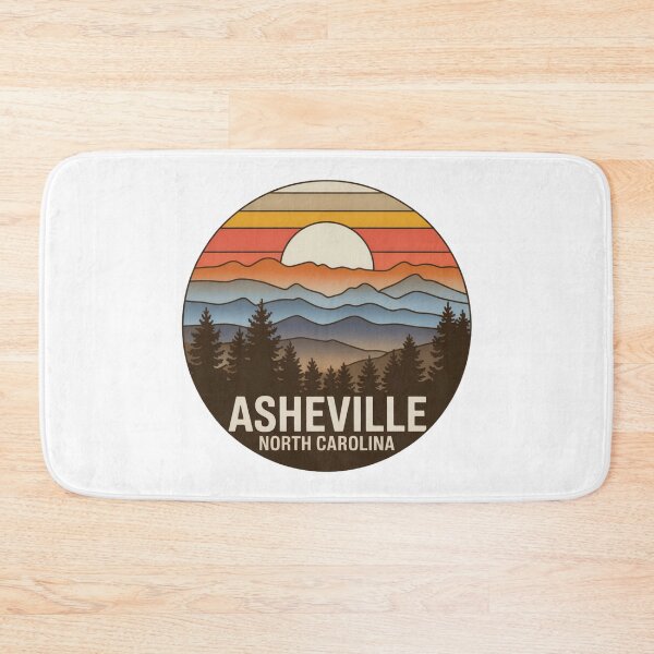 Item preview, Asheville North Carolina: Colorful Mountain Sunset Badge designed and sold by CircinusStore.