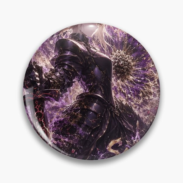 Item preview, Saber | Dark Armored Anime Knight | Purple Fantasy Sword Warrior Aesthetic Art Print designed and sold by Dyan4.
