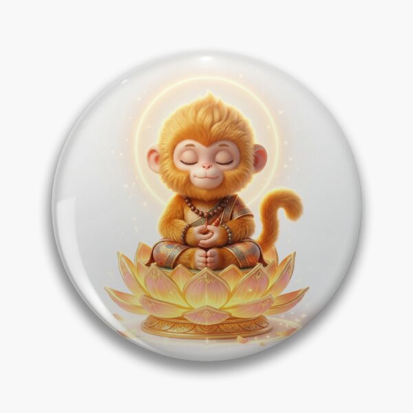 Item preview, Cute Golden Monkey Buddha Meditation Chibi Spiritual Art designed and sold by uegi.