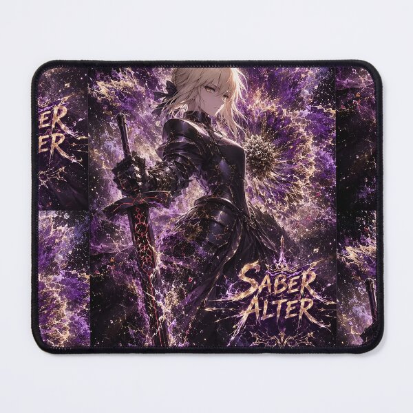 Item preview, Saber | Dark Armored Anime Knight | Purple Fantasy Sword Warrior Aesthetic Art Print designed and sold by Dyan4.