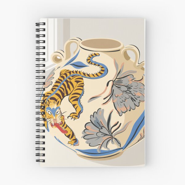 Item preview, Tiger Vase Illustration | Vintage Ceramic Art | Decorative Pot Design designed and sold by minbadesign.