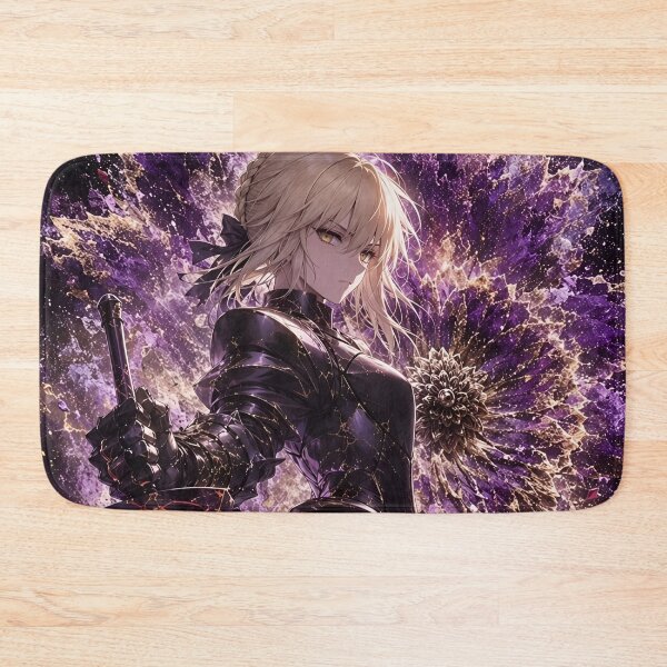 Item preview, Saber | Dark Armored Anime Knight | Purple Fantasy Sword Warrior Aesthetic Art Print designed and sold by Dyan4.