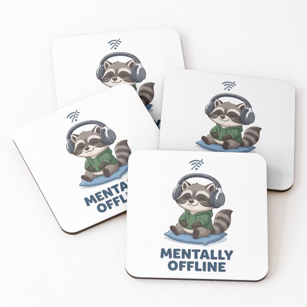 Item preview, Mentally Offline Funny Raccoon Introvert Design designed and sold by PlumArtDesign.
