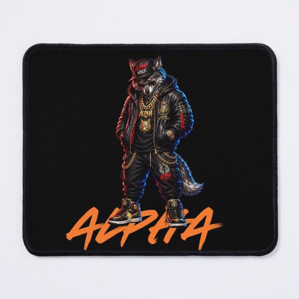Item preview, Alpha Wolf Streetwear Cyberpunk Graphic Art designed and sold by W&RParadise.
