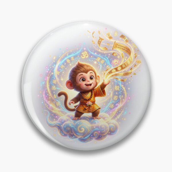 Item preview, Cute Chibi Monkey Buddhist Monk Magic Fantasy Illustration designed and sold by uegi.