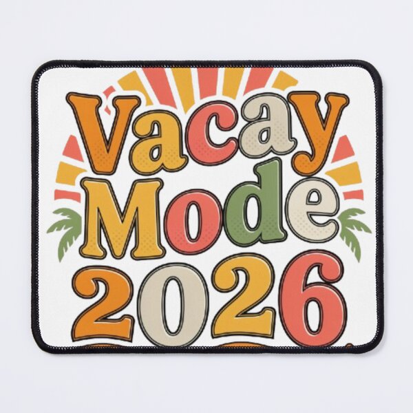 Item preview, Vacay Mode 2026 Retro Wavy Groovy Typography Graphic designed and sold by smartlogo_factory.