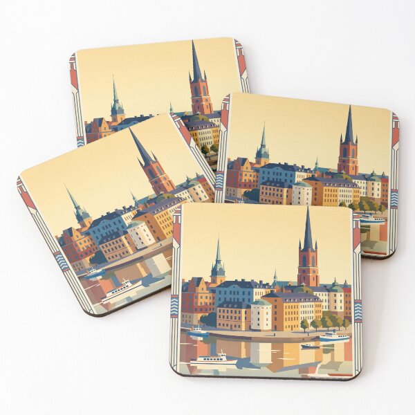 Item preview, Stockholm Sweden Vintage Travel Poster designed and sold by Bomax121.