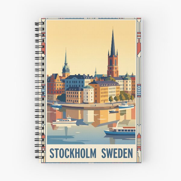 Item preview, Stockholm Sweden Vintage Travel Poster designed and sold by Bomax121.