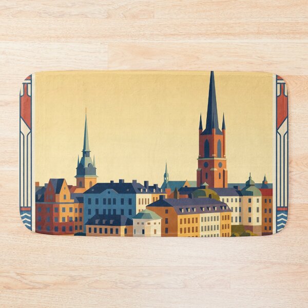 Item preview, Stockholm Sweden Vintage Travel Poster designed and sold by Bomax121.