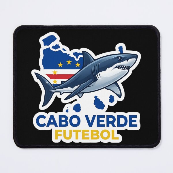 Item preview, Cabo Verde Shark Futebol Sticker | Cape Verde Flag Football Design | Cabo Verde Soccer Fan Gift | Shark Mascot Graphic designed and sold by Bhaskar Digital Art.
