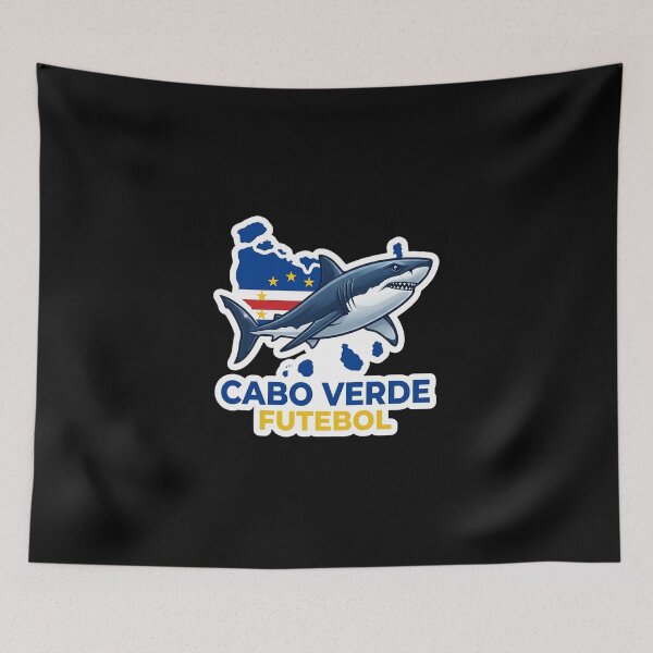 Item preview, Cabo Verde Shark Futebol Sticker | Cape Verde Flag Football Design | Cabo Verde Soccer Fan Gift | Shark Mascot Graphic designed and sold by Bhaskar Digital Art.
