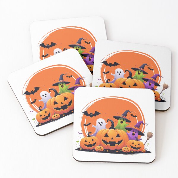 Item preview, Halloween Pumpkin Patch Ghosts Witch Bats designed and sold by Madhav Creations Studio.