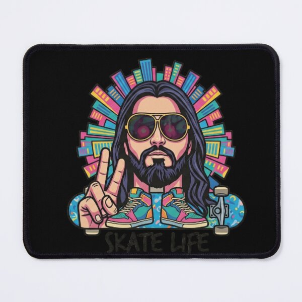 Item preview, Jesus Skateboarding - Funny Christian Skateboarding Humor Sarcastic Jesus Skating Longboard designed and sold by Sloyar.