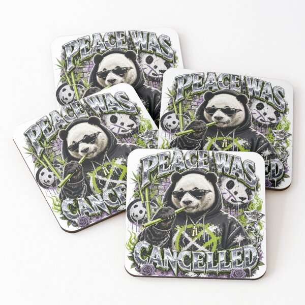 Item preview, Peace Was Cancelled Panda T-Shirt, Funny Panda Hoodie Graphic Tee, Streetwear Goth Grunge Shirt, Bamboo Bear Gift, Y2K Punk designed and sold by QuirkyCloud Designs.