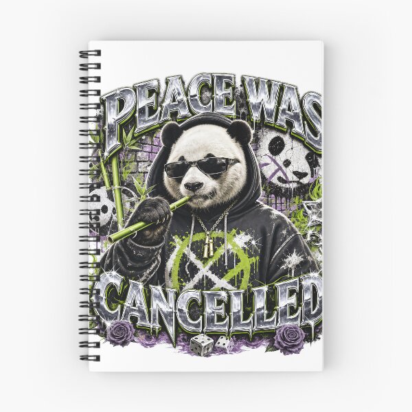 Item preview, Peace Was Cancelled Panda T-Shirt, Funny Panda Hoodie Graphic Tee, Streetwear Goth Grunge Shirt, Bamboo Bear Gift, Y2K Punk designed and sold by QuirkyCloud Designs.