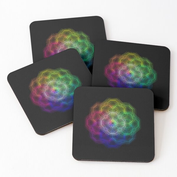 Item preview, Neon Geometric Octagon Sacred Geometry Digital Art designed and sold by Alejandro Stein.